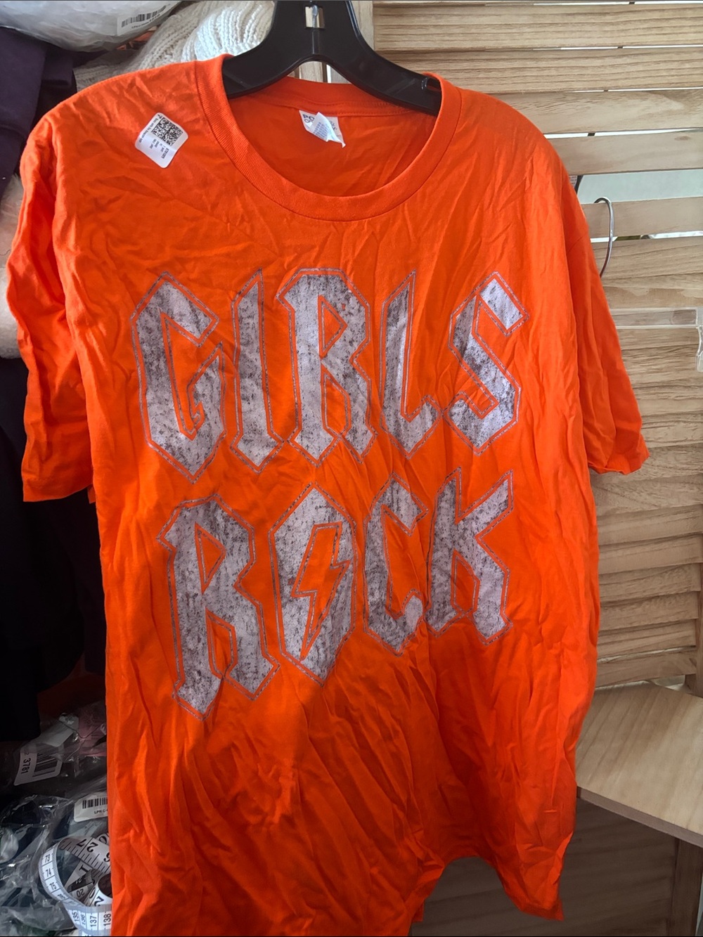 Girls Rock Graphic Tee - Orange Large NWOT